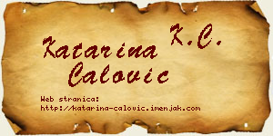 Katarina Ćalović vizit kartica